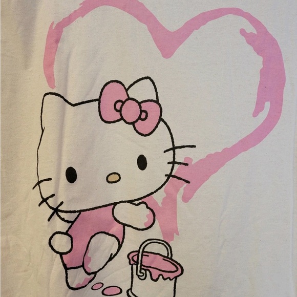 Hello Kitty By Sanrio T-Shirt Mens Size XL Pink Heart Valentine’s Adult Unisex - Picture 10 of 10